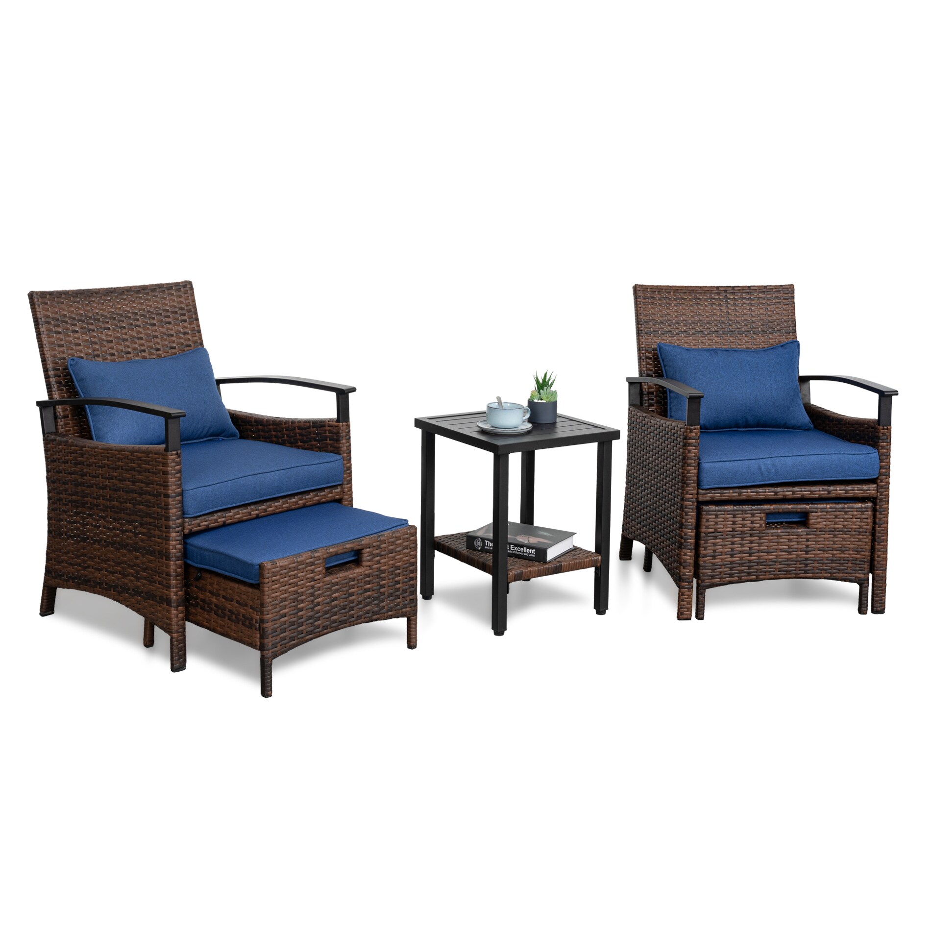 5 piece wicker patio set