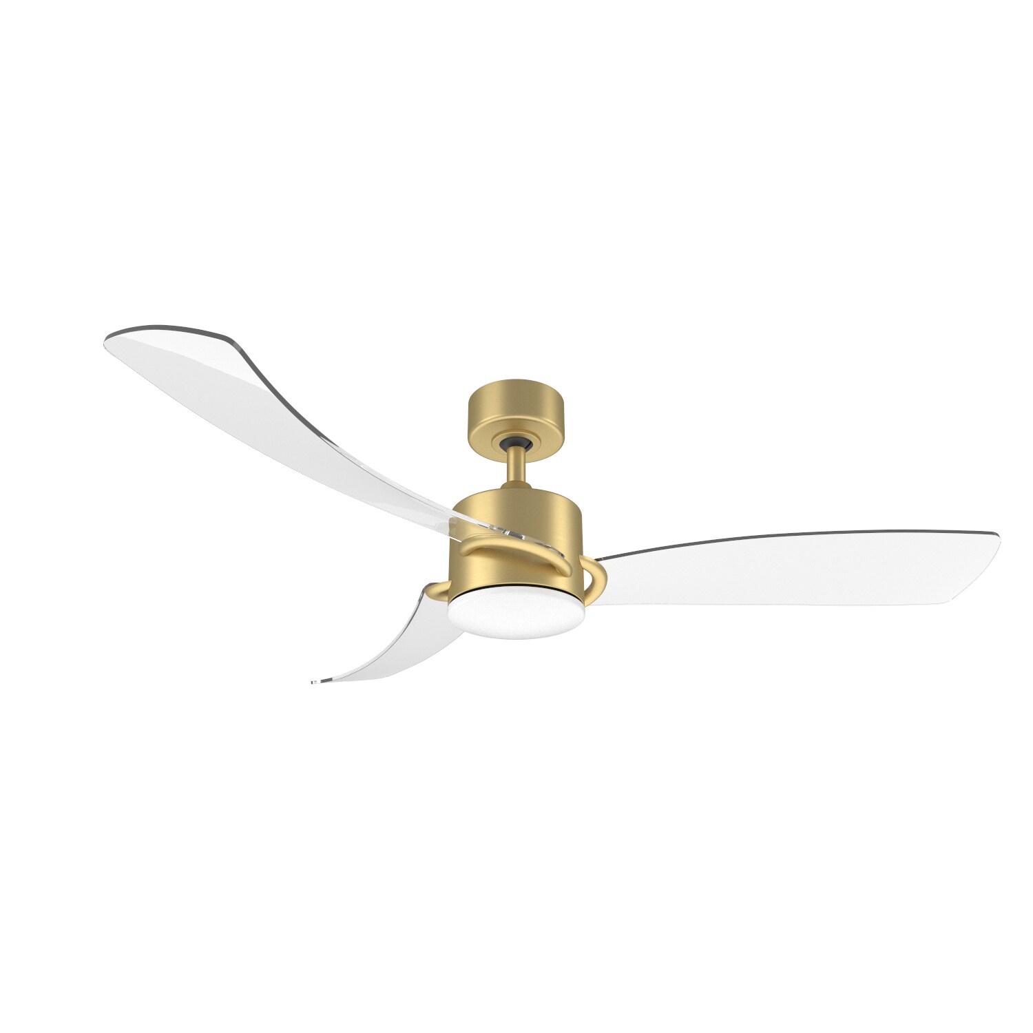 Fanimation SculptAire 52-in Brushed Satin Brass LED Indoor Downrod or Flush  Mount Smart Ceiling Fan with Light Remote (3-Blade)