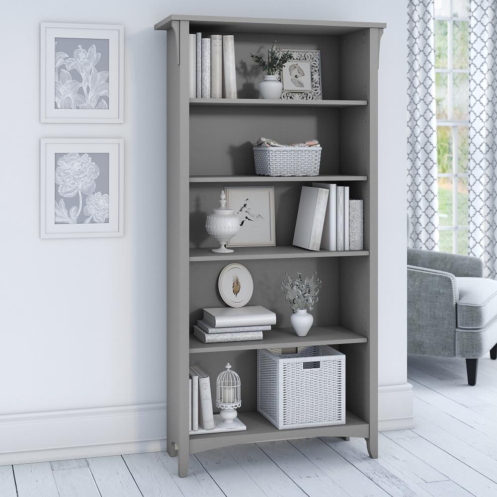 Photo 1 of Bush Furniture Salinas Cape Cod Gray 5-Shelf Bookcase