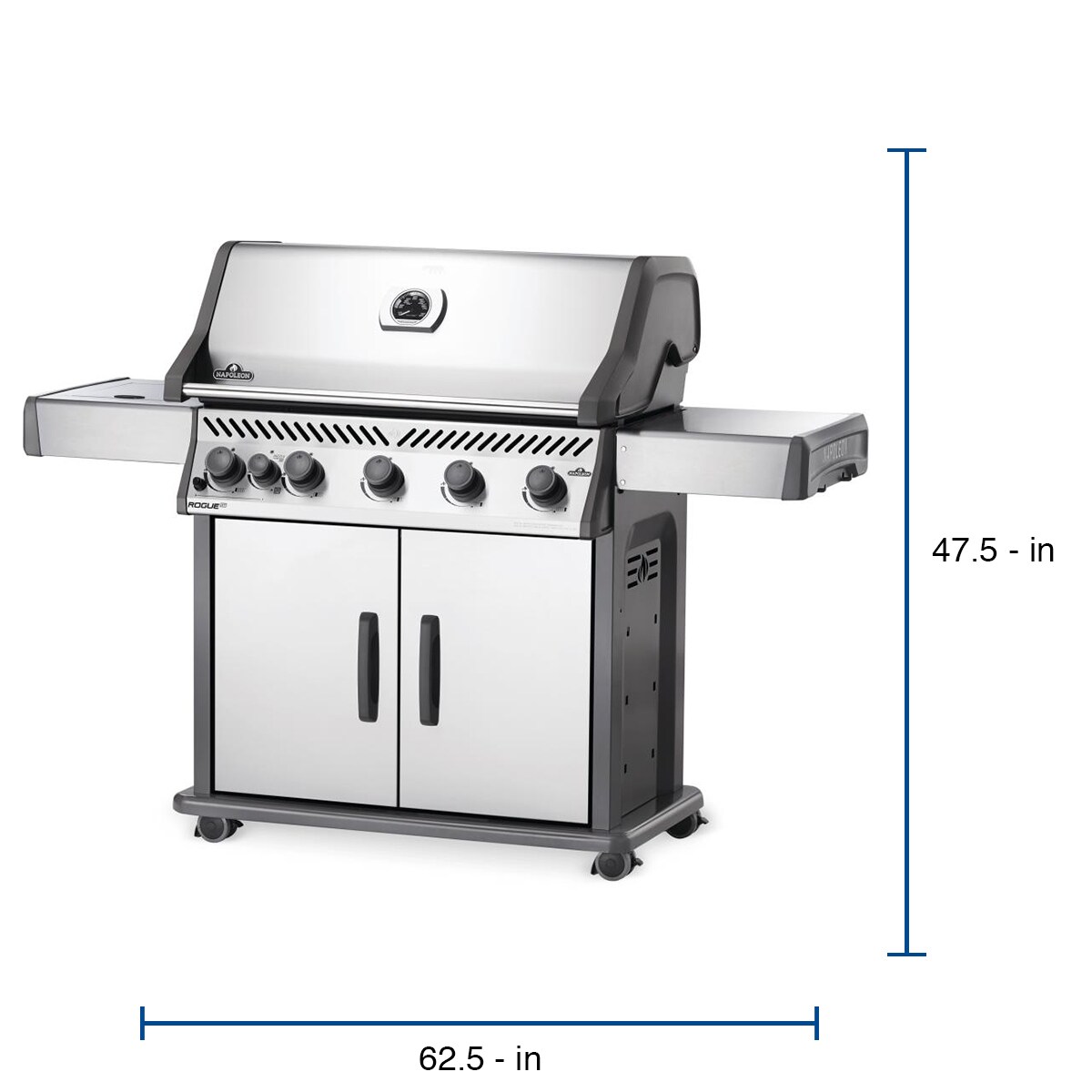 ondersteboven boog Levendig NAPOLEON Rogue XT Stainless Steel 5-Burner Liquid Propane Infrared Gas  Grill with 1 Side Burner with Integrated Smoker Box in the Gas Grills  department at Lowes.com