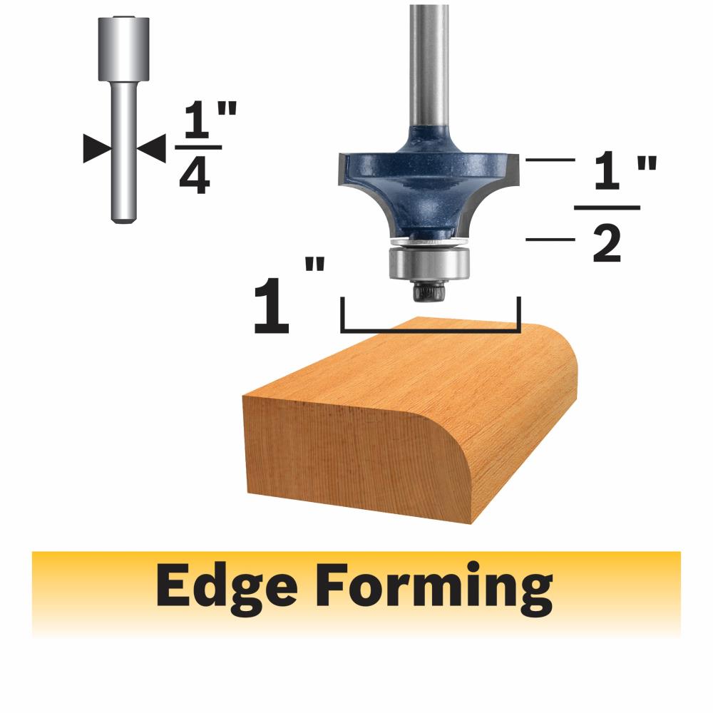 1/4'' Shank Cutter Carbide Tipped 1/2'' Round Over Edge Forming Router Bit 