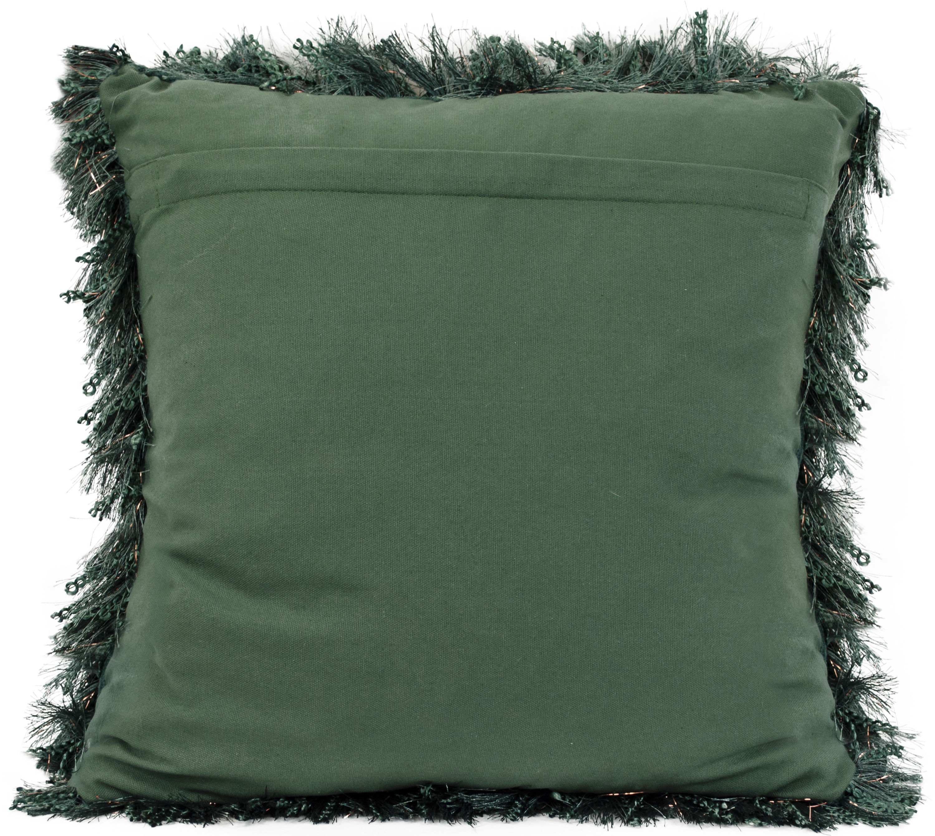Urban Loft by Westex Shiny Shag Emerald Poly Filled Decorative Throw Pillow Cushion 20 x 20