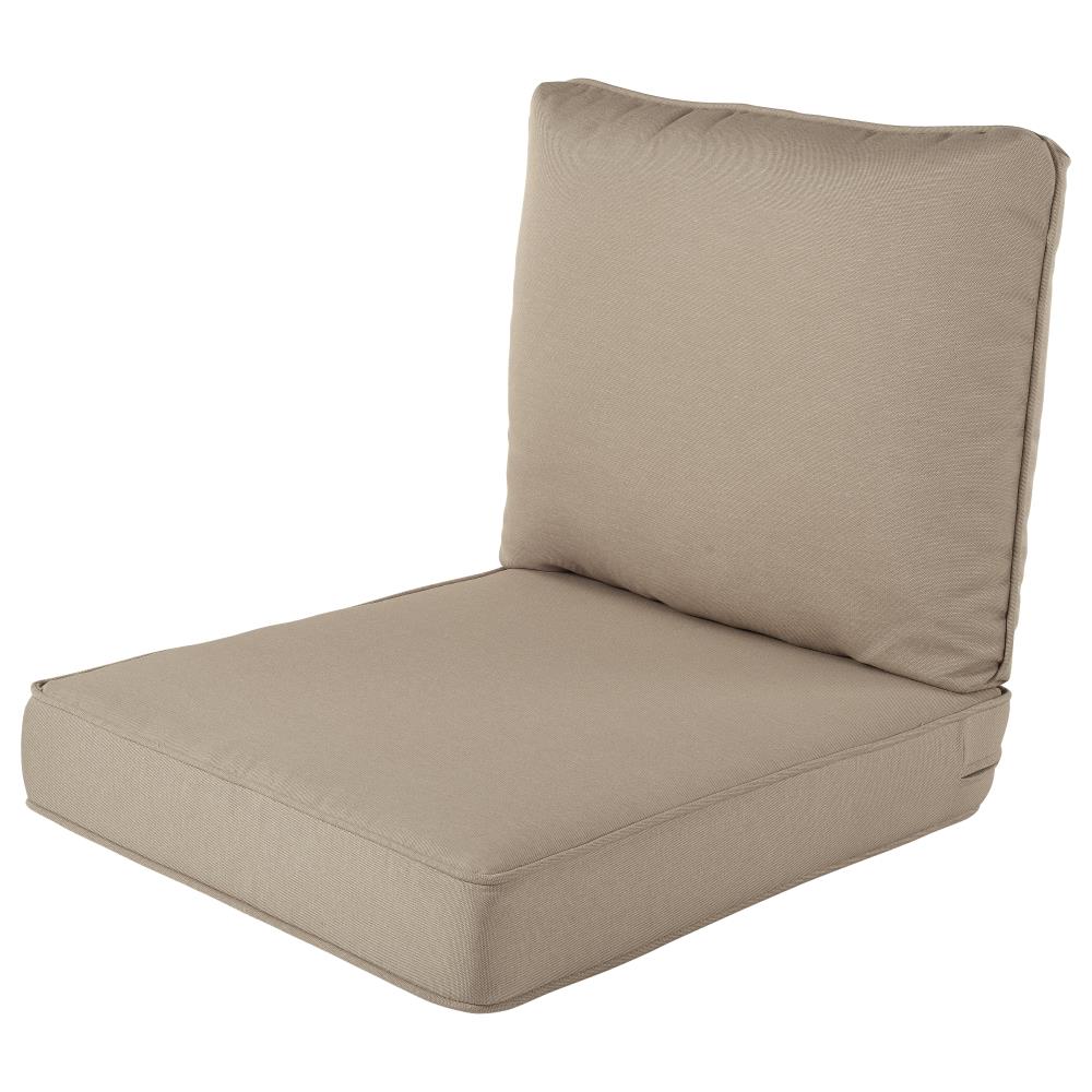 Outdoor Lounge Chair Cushions Set Tan Deep Seating UV Resistant Olefin Fabric 