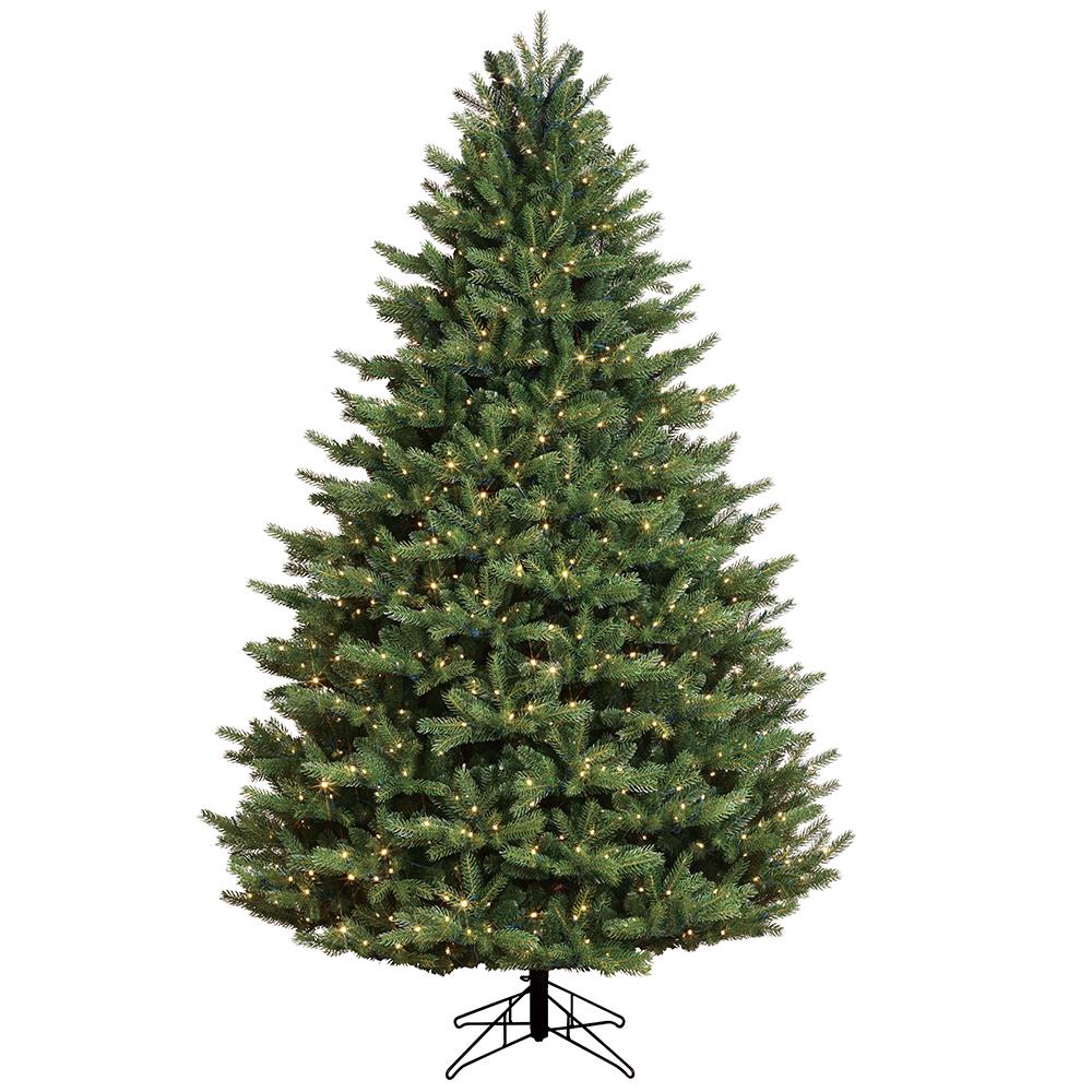 Ge 7 5 Ft Oakmont Spruce Pre Lit Traditional Artificial Christmas Tree With 1000 Multi Function Color Changing Led Lights In The Artificial Christmas Trees Department At Lowes Com