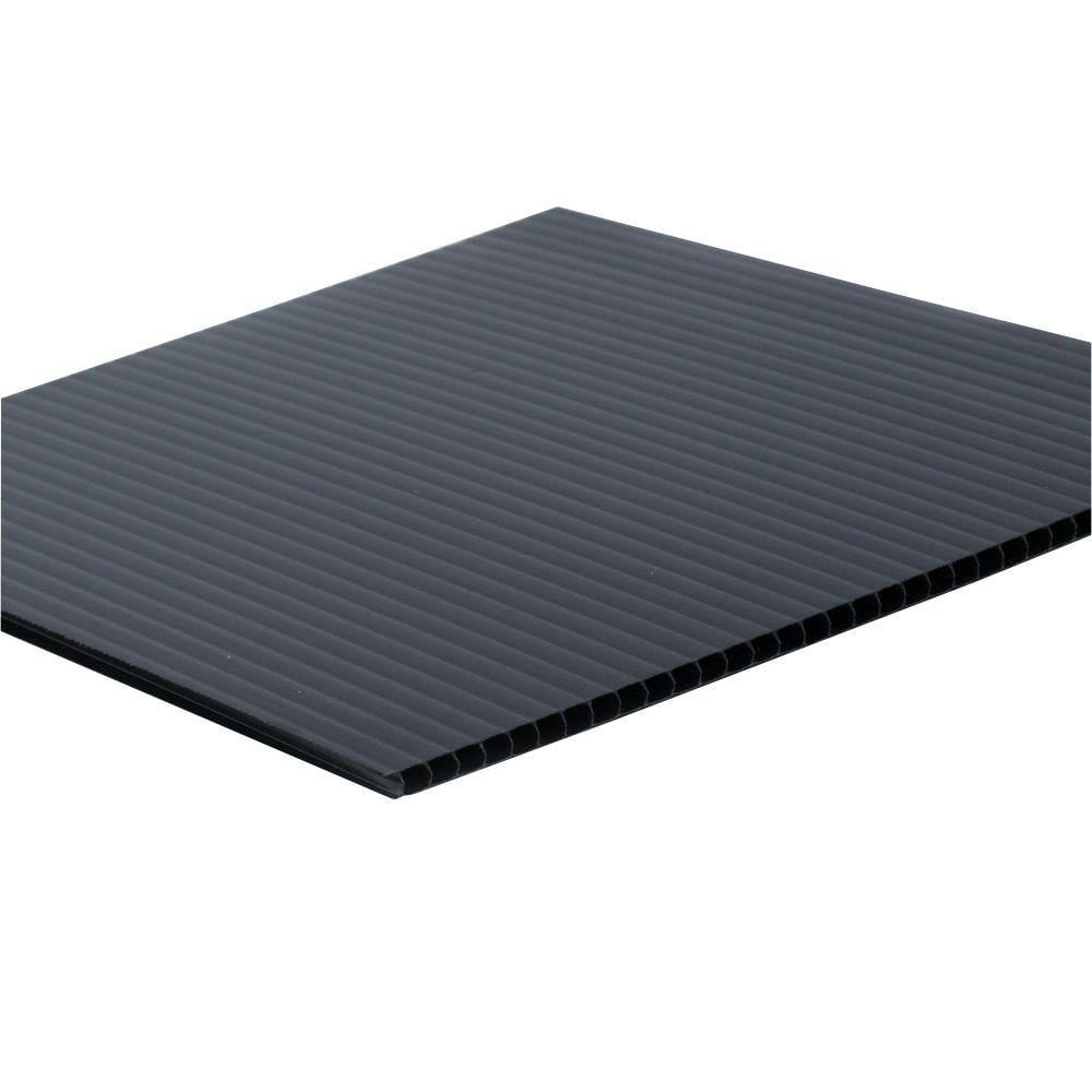 2 pack 6mm Black 24 in x 18 in Corrugated Plastic Coroplast Sheets Sign 