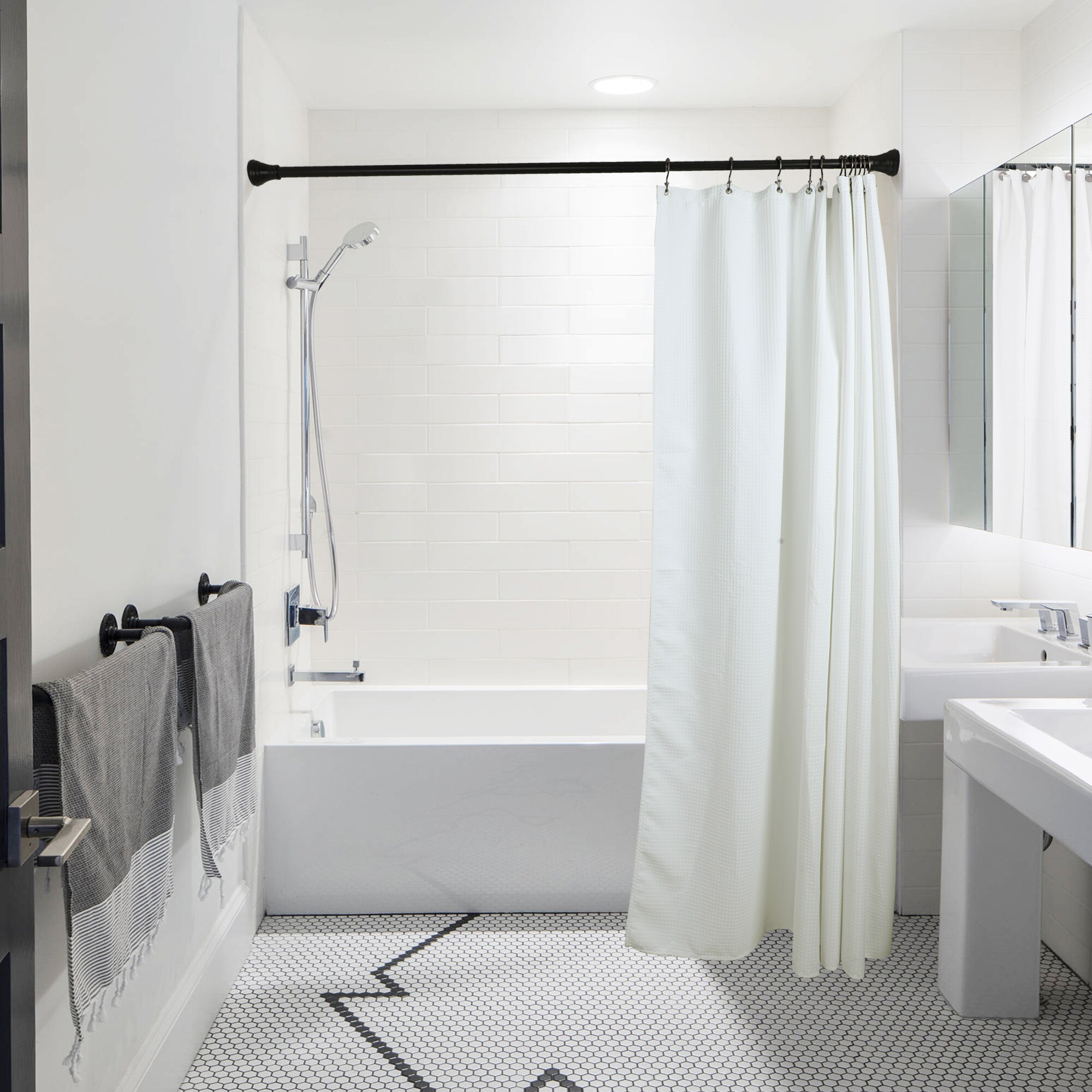 Set of 12 Shower Curtain Hooks Rings Rods For Bathroom Stainless Steel US