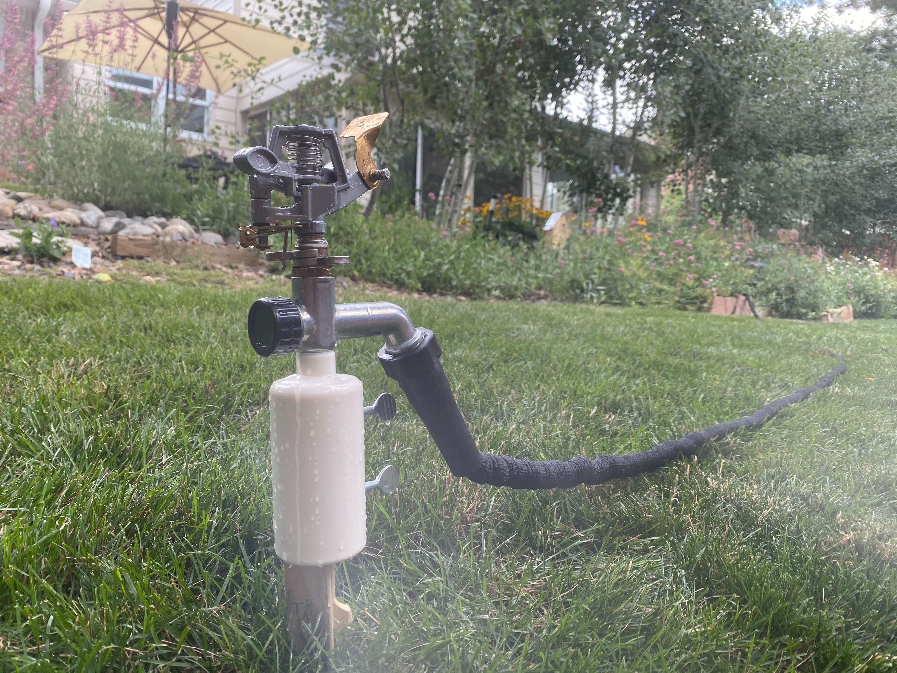 360 Degree Water Sprinkler Lawn Impulse Metal Spike Grass Hose Garden R7T5 