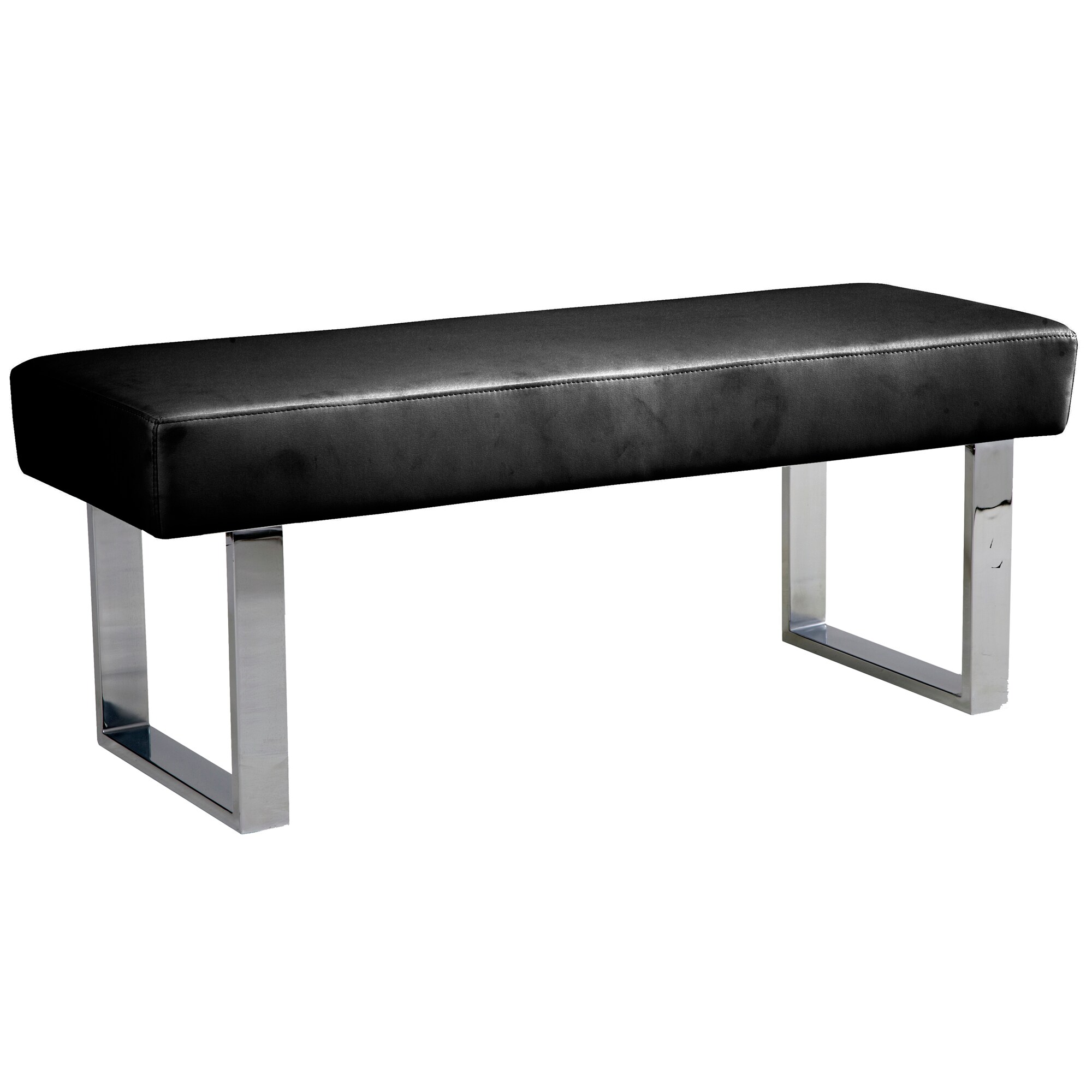 black metal bench with cushion