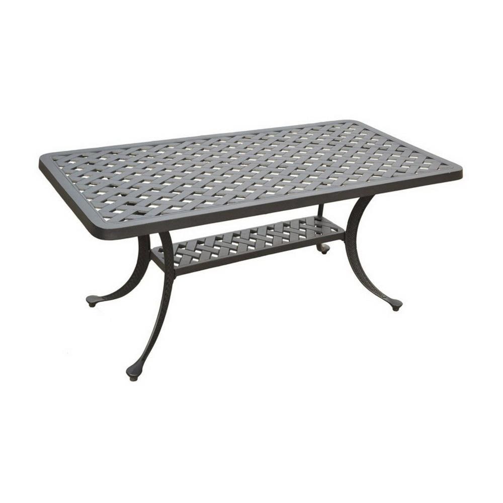 Crosley Furniture Sedona 48" Aluminum Dining Table in Charcoal Black 