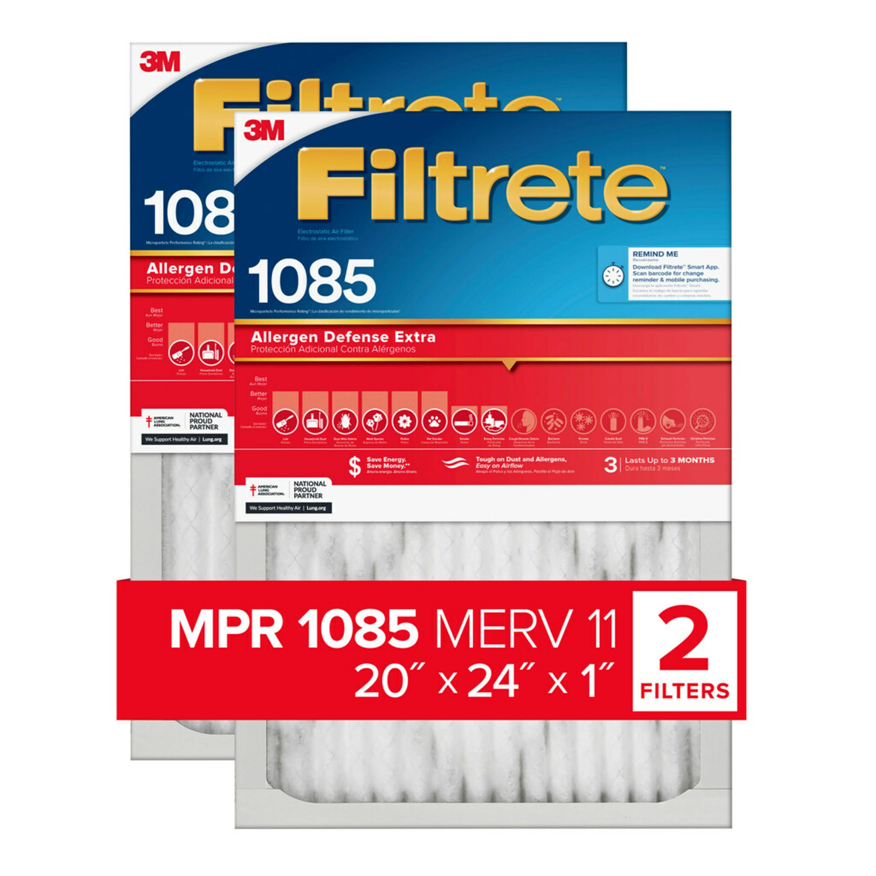 3M  Filtrete Non Electrostatic Basic Pleated Air Filter 20 x 30 x 1 FBA22DC-6