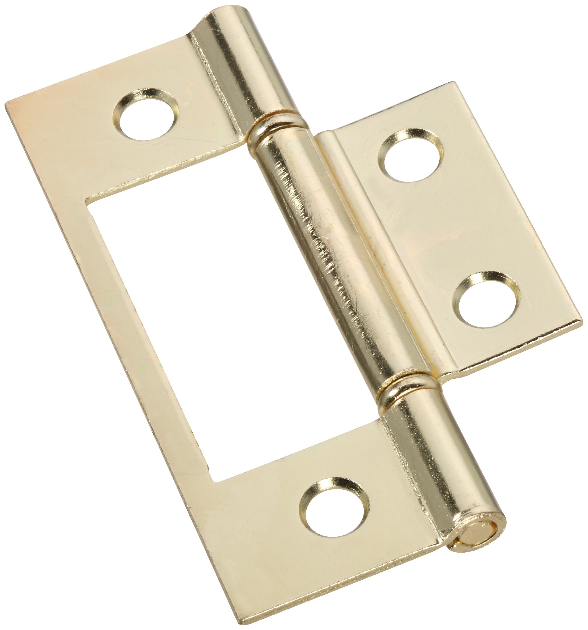 Folding Non Mortise Door Hinges 3" Bright Brass Plated 2 Pack 