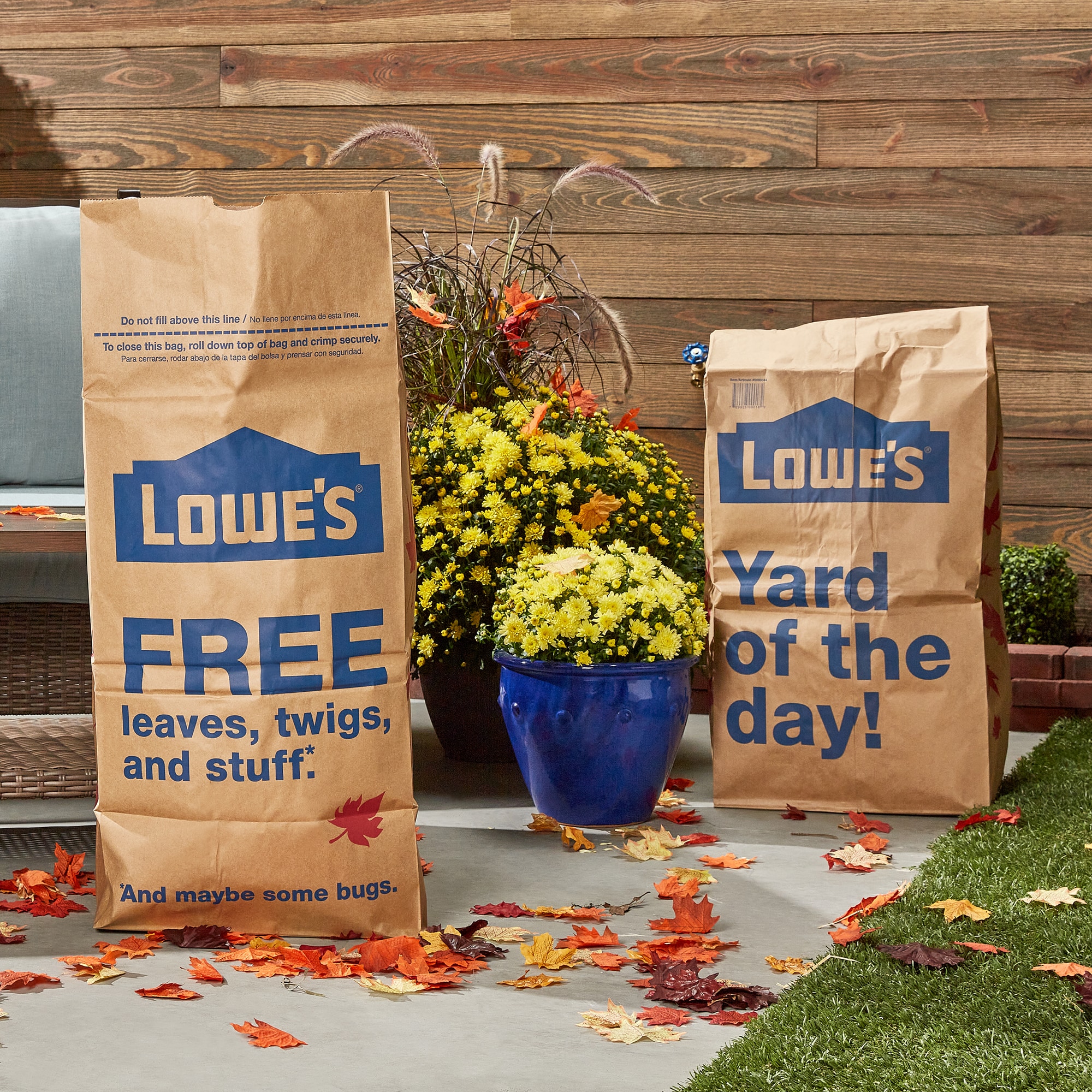 30 Gallon Heavy Duty Brown Paper Lawn home Yard Reusable Bags Lowes  Biosave 
