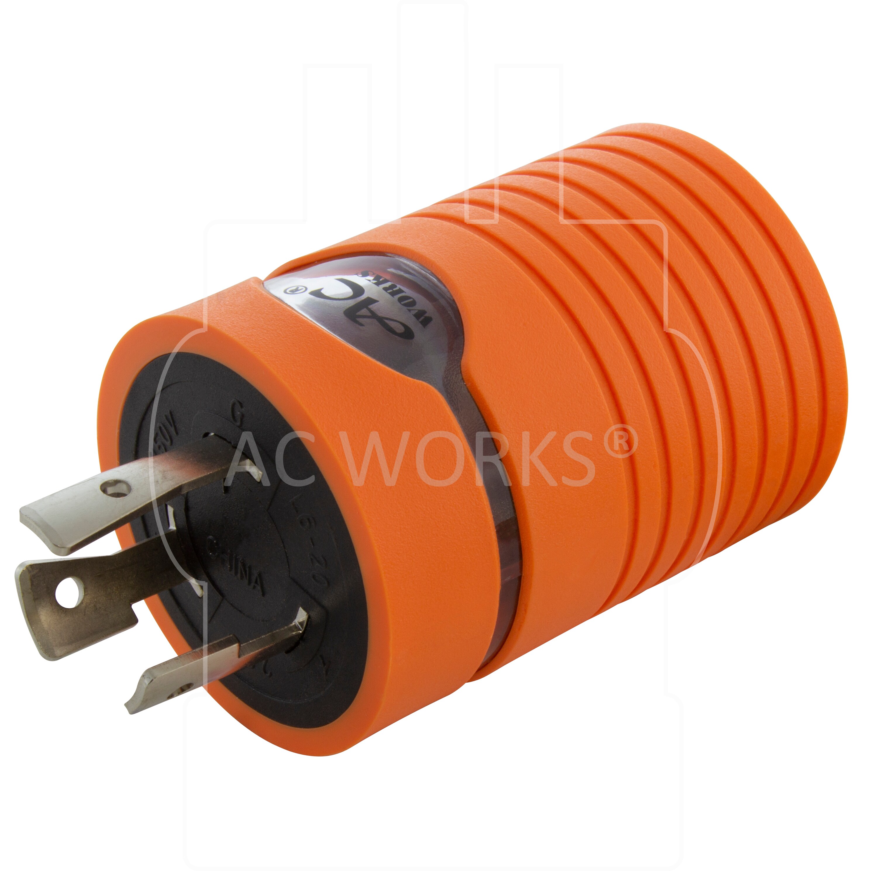 20A NEMA L14-20P to 20A NEMA 6-20R Adapter With 20 Amp Breaker by AC WORKS® 