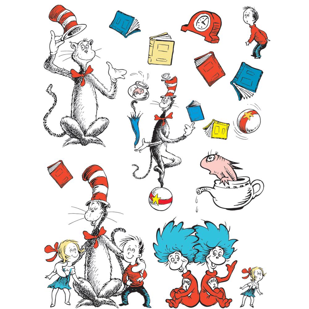 Seuss Cat in Hat 2 Sided Characters Classroom Decorations Eureka 840224 Dr 