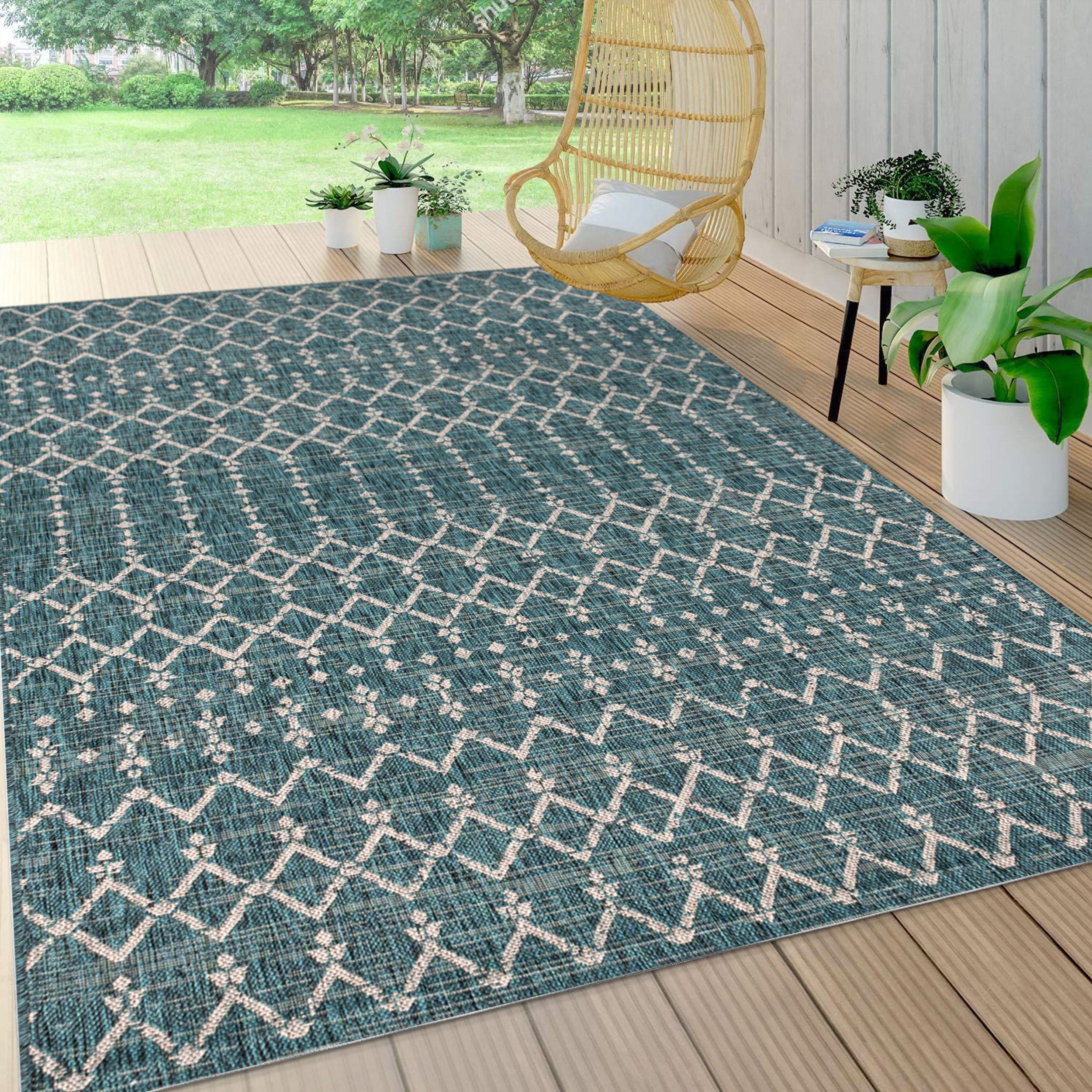 Patio Deck Porch Carpet Palm Indoor Outdoor Area Rug 8 x 10 feet Home Decor Gift 