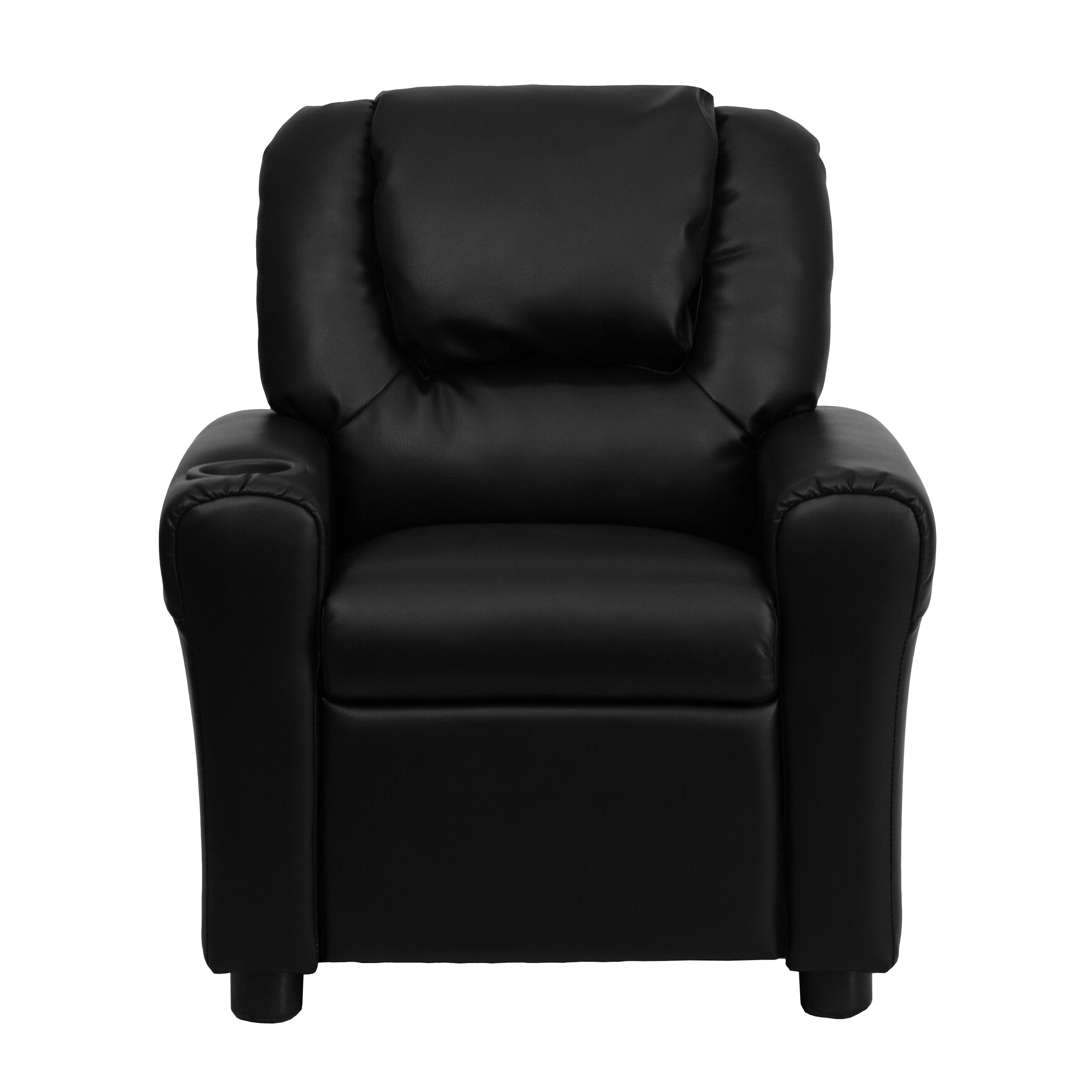 Flash Furniture 27-in Black Leather Upholstered Kids Accent Chair 
