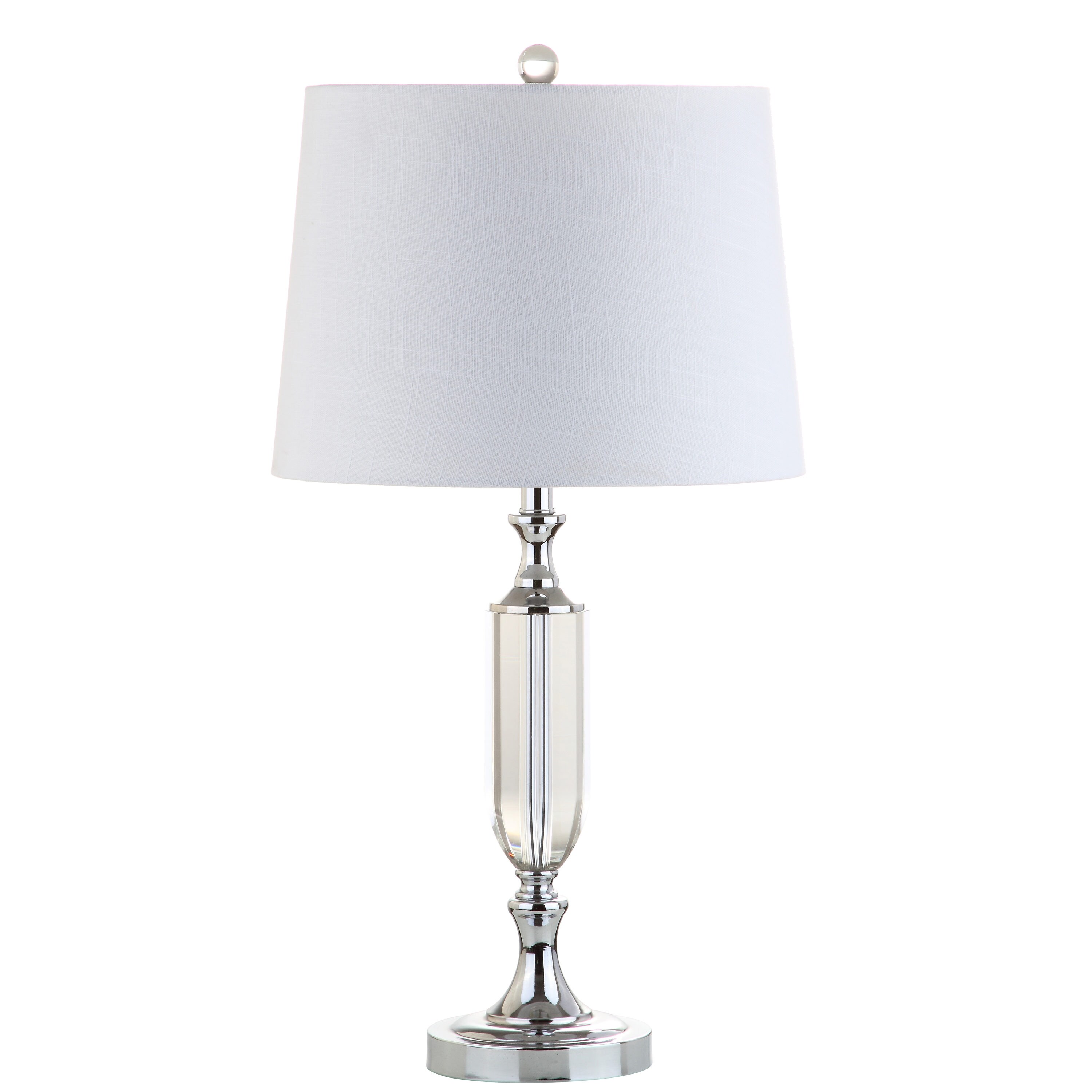 Photo 1 of **SEE NOTES**
JONATHAN Y Traditional 27-in Chrome Rotary Socket Table Lamp with Linen Shade