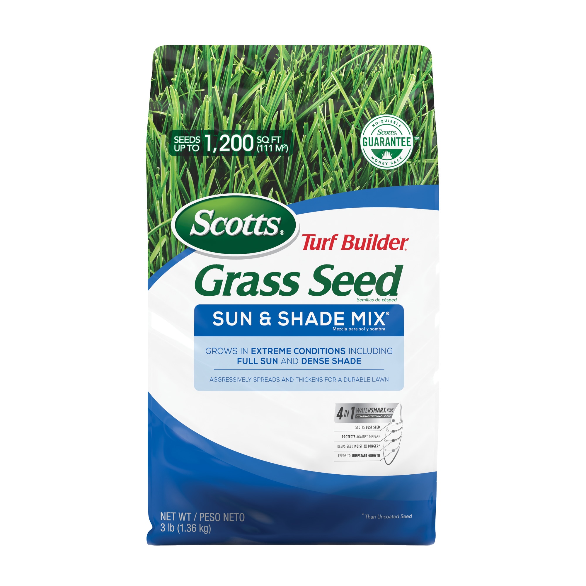 Scotts Turf Builder Grass Seed Sun and Shade Mix 3-Pound Not Sold in Louisia 