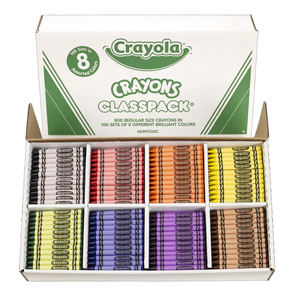Crayola Crayon Classpack, Regular Size, 8 Colors, Pack of 800 in 