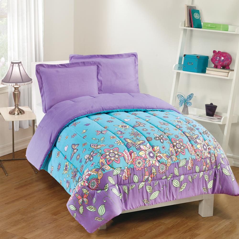 American Kids Butterfly Patches Super Soft REVERSIBLE COMFORTER TWIN 