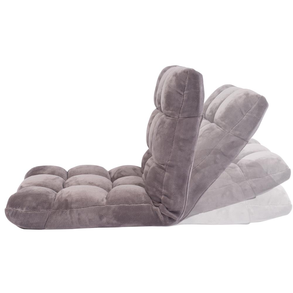 Comfy for Reading Game Meditating Grey Fully Assembled BIRDROCK HOME Adjustable 14-Position Memory Foam Floor Chair Cushion Dorm Rocker Gamer Comfortable Back Support Pillow Gaming Chair 