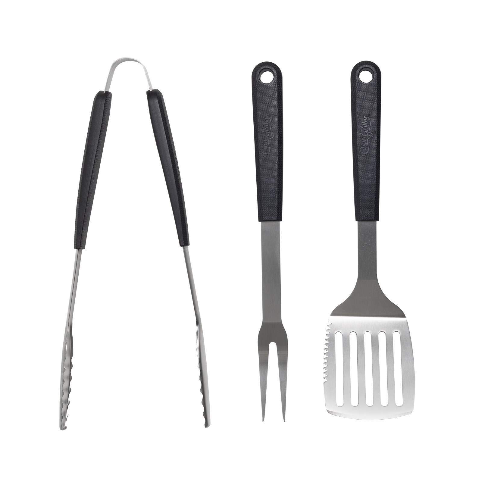 Char-Griller BBQ 3-PIECE TOOL SET CG3PCSET Spatula Tongs & Fork,Stainless Steel 