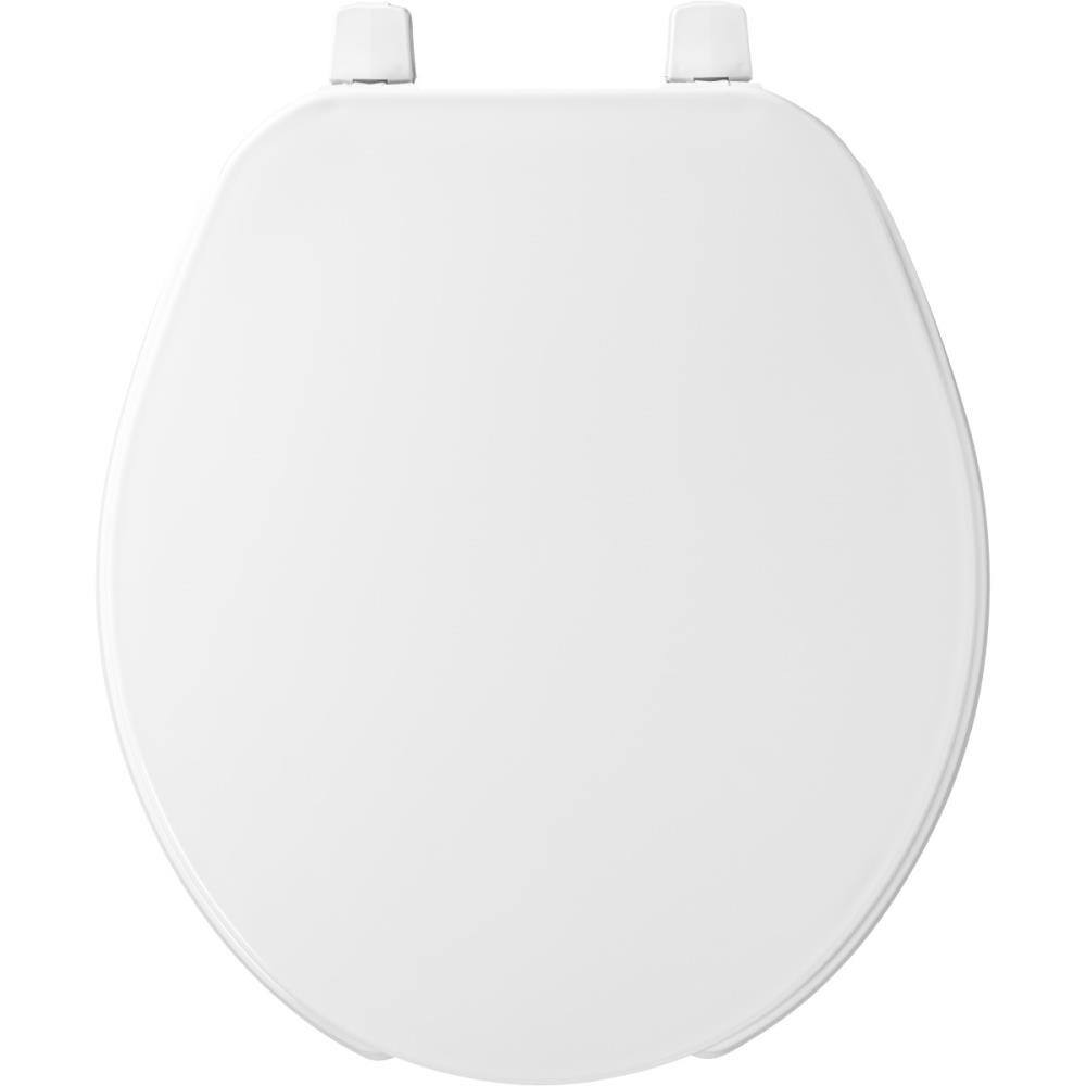 White BEMIS 75 000 Commercial Open Front Toilet Seat with Cover and No Round 