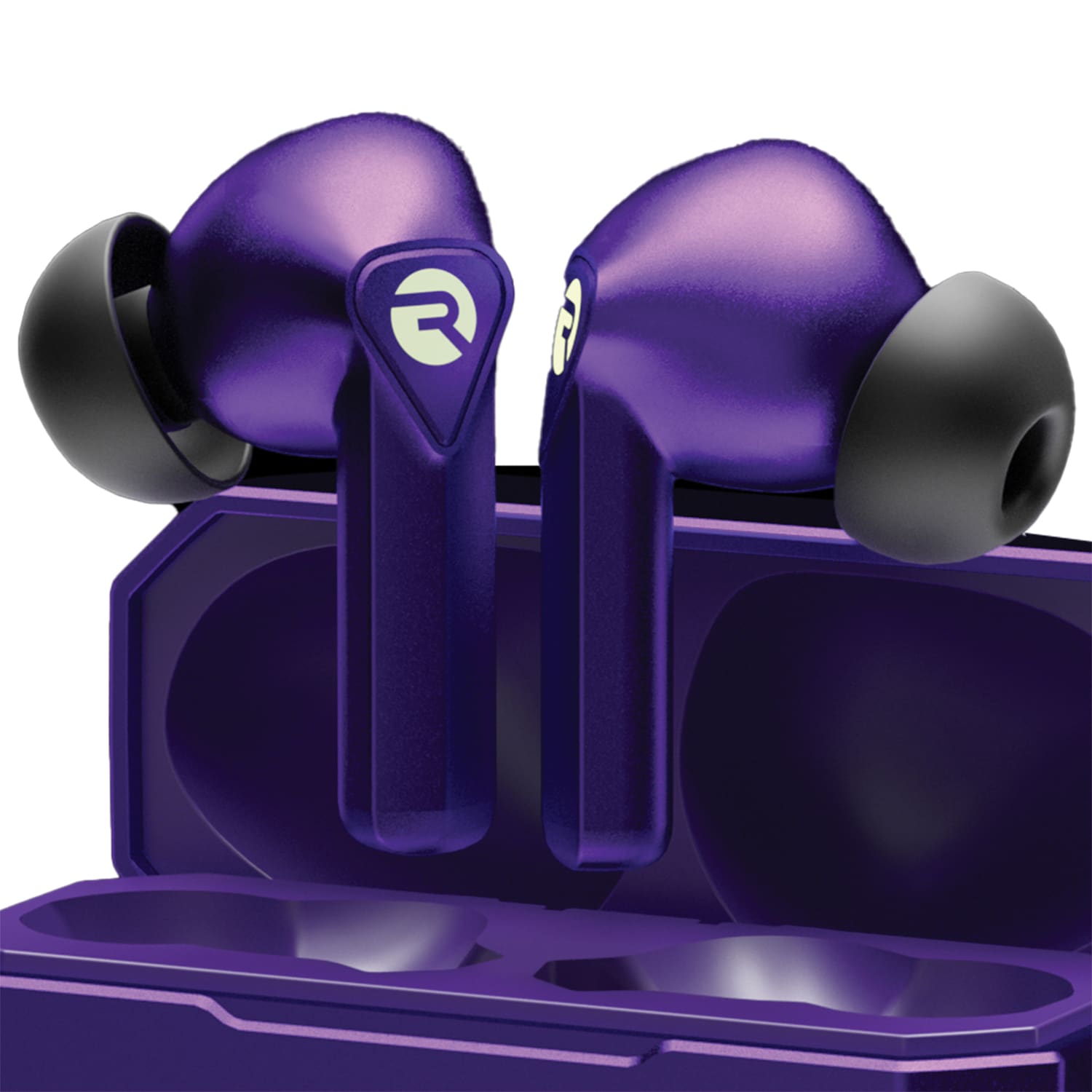 Raycon The Gaming In-Ear True Wireless Bluetooth Earbuds with Microphone and Charging Case (Purple)