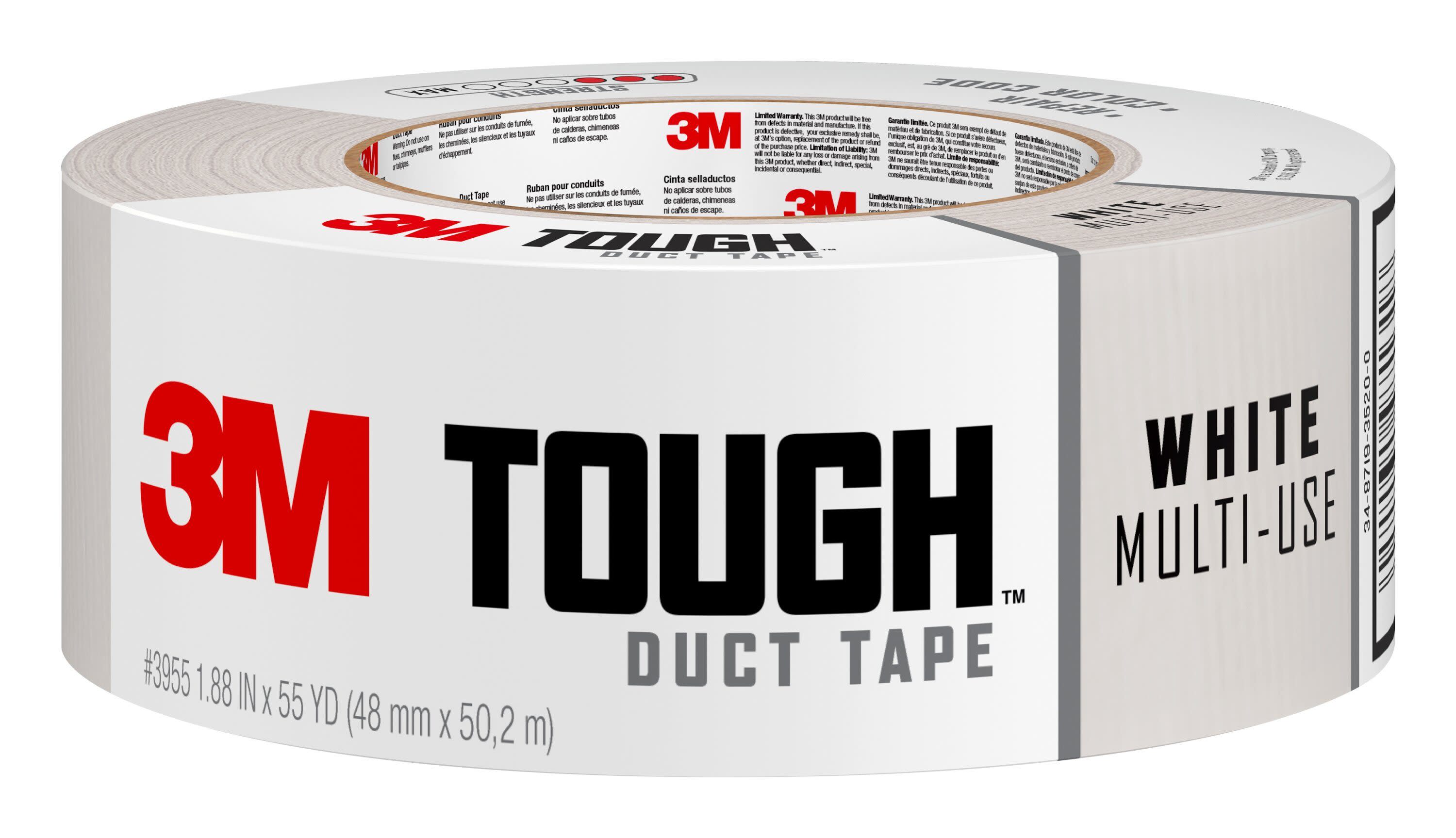 6 ROLLS Scotch WHITE Colored Duct Tape by 3M Scotch 1.5" x 5 YD WHITE 