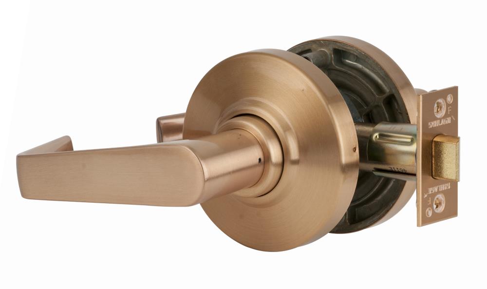 Saturn Lever Design Entry/Office Function Push Button Locking Oil Rubbed Bronze Finish Schlage commercial AL50SAT613 AL Series Grade 2 Cylindrical Lock