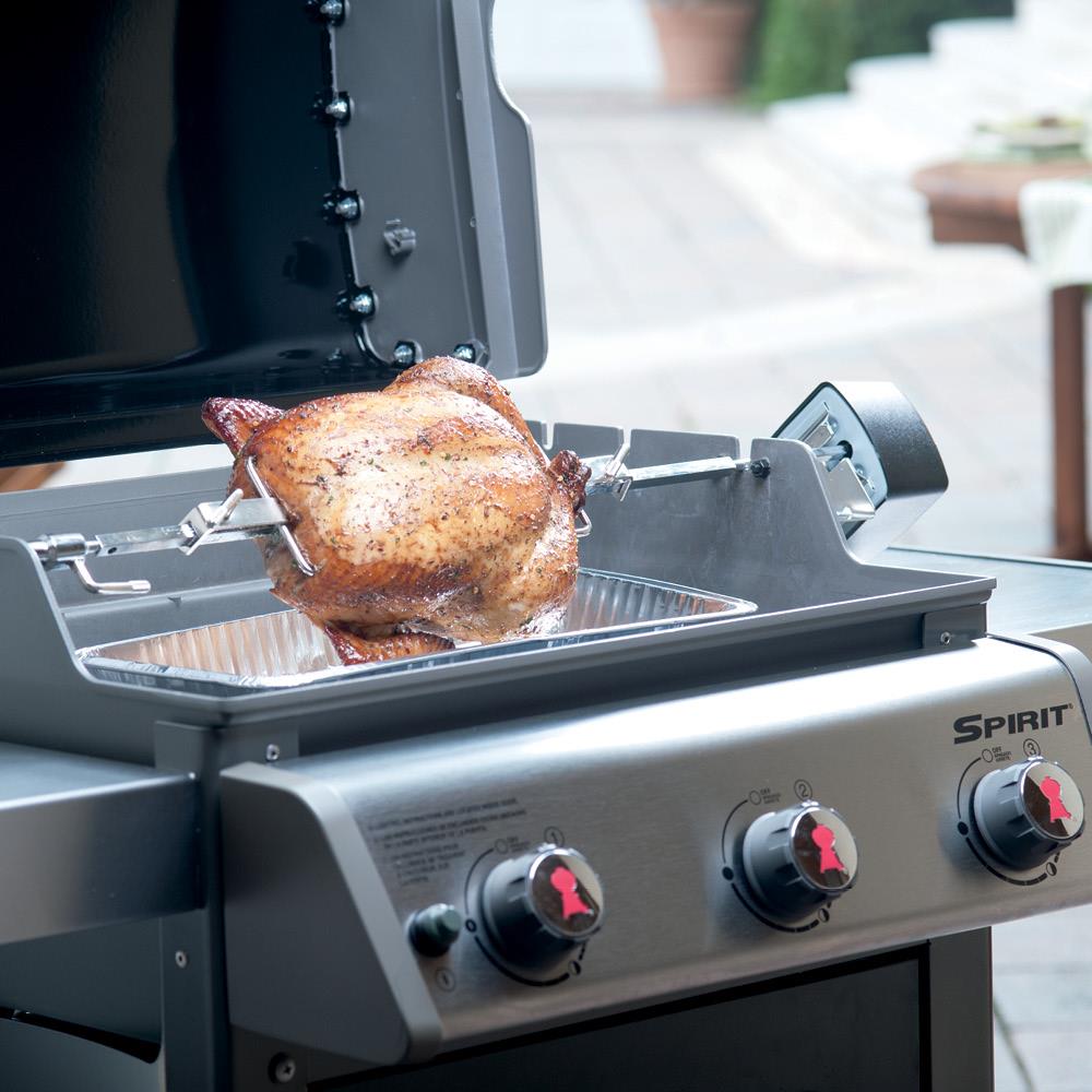 Weber Spirit 2007 and newer 27.75-in Stainless Grill Rotisserie in the Grill Rotisseries department at