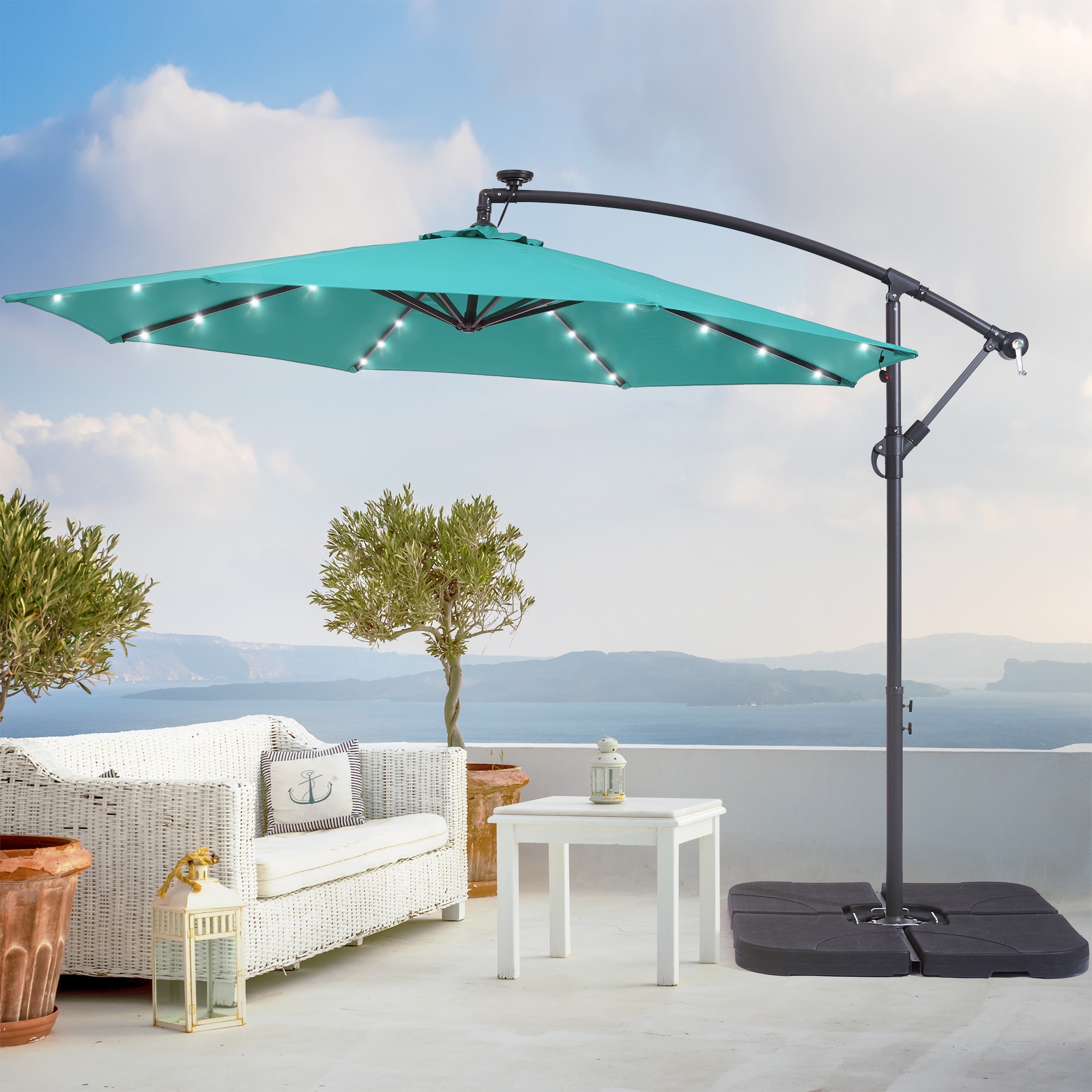 turquoise solar umbrella