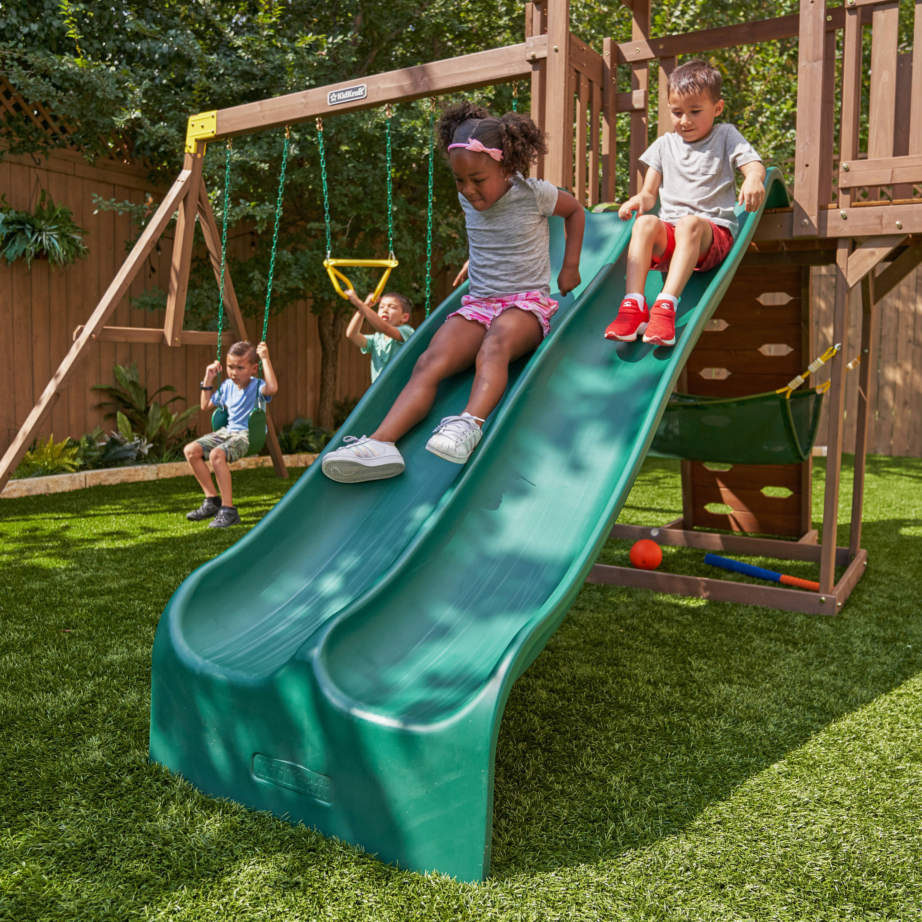 Kids Swing Set Playground Slide Children Play Area Outdoor Garden Toddler Baby 