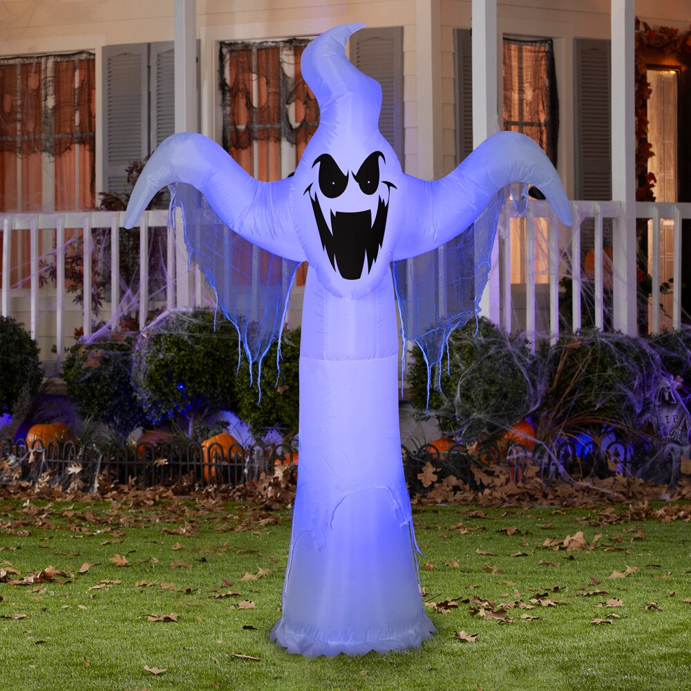 7 Ft GEMMY  Fire & Ice Airblown Inflatable Lighted Ghost Yard Decor LED 