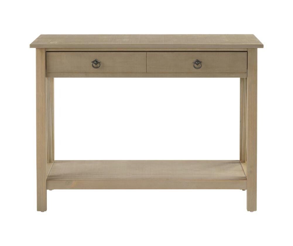 White Mission Shaker Style Console Table Bottom Shelf Accent Furniture Living 