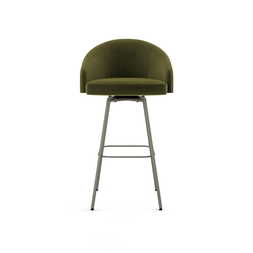 Amisco Nelly Emerald Green Counter Height Upholstered Swivel Bar Stool