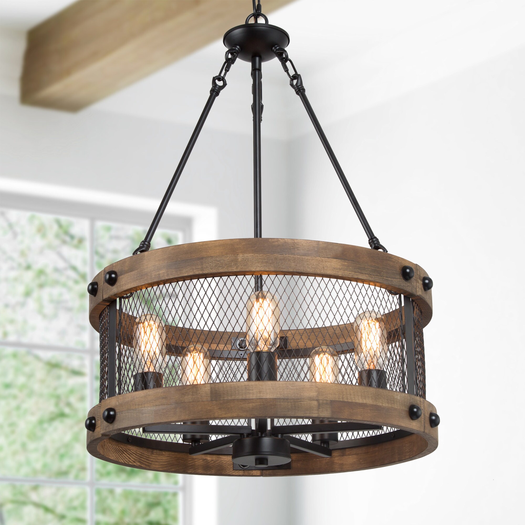 lnc laius black farmhouse chandelier