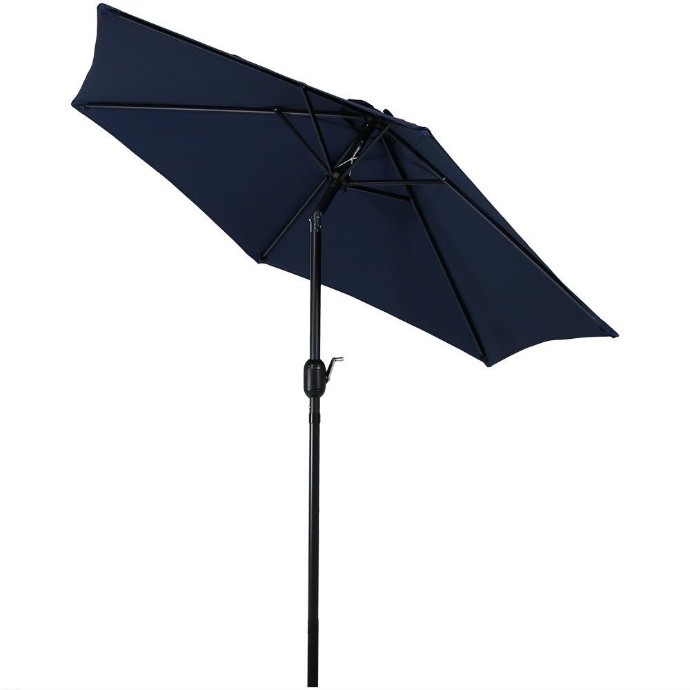Sunnydaze Decor 7.5-ft Blue Push-button Tilt Market Patio Umbrella 