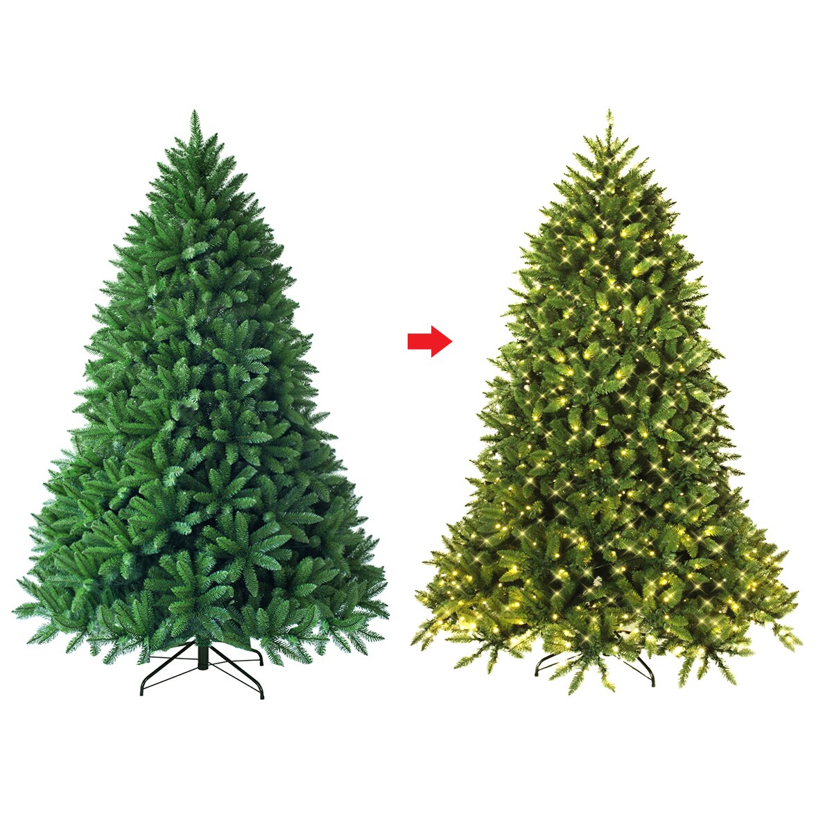 Pine Cones Metal Stand Artificial Hinged Unlit Xmas Pine Tree with 1000 Branch Tips Partially Flocked Design Goplus 6ft Pre-Decorated Christmas Tree Fake Snowy Tree for Indoor Decoration
