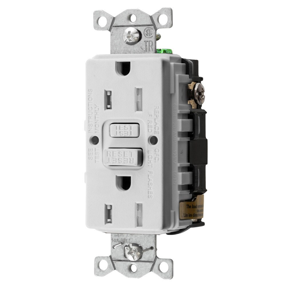 Electrical Outlets 15 AMP GFCI Receptacle Outlet Tamper Resistant WHITE ...