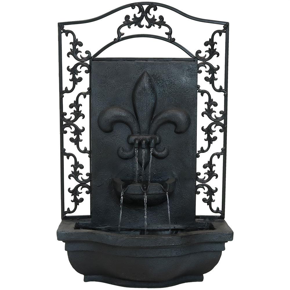 Rosette Leaf Outdoor Wall Fountain Lead by Sunnydaze Decor 132592005-l for sale online 