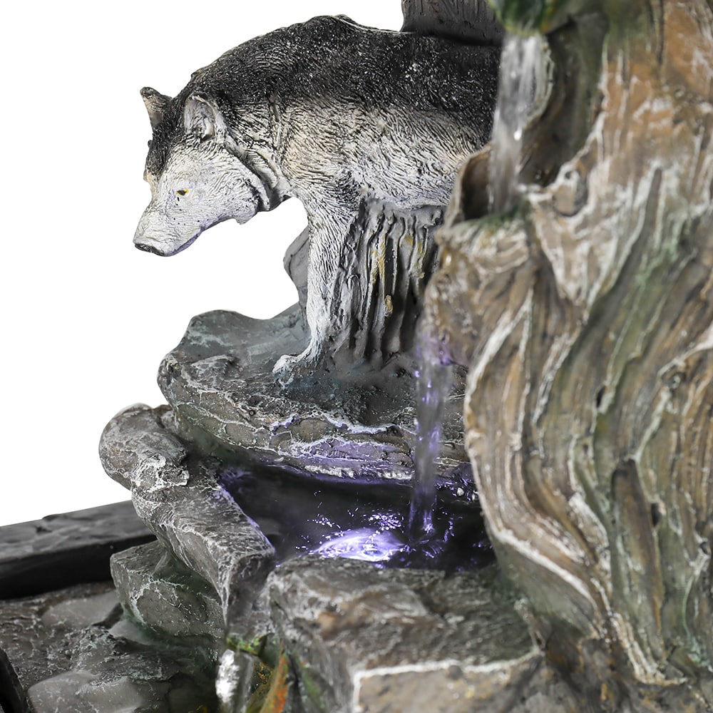 10.25-Inch Wolf Table Fountain 