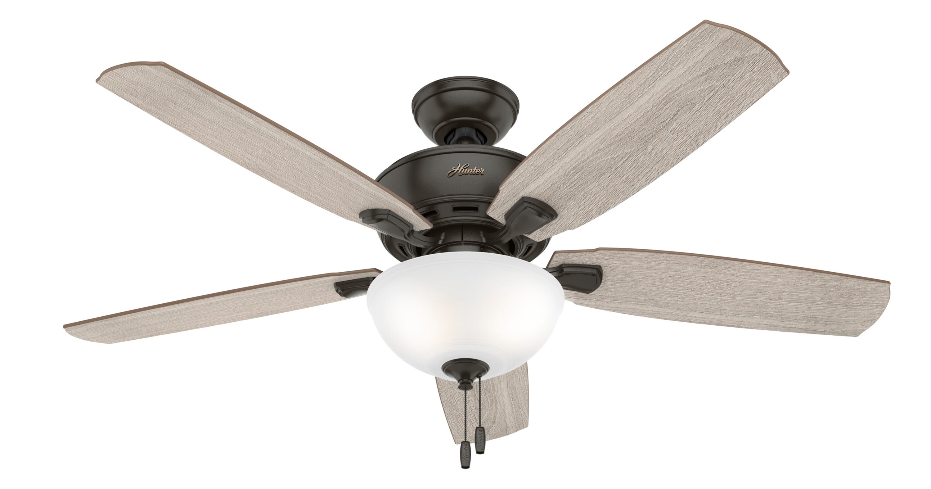 Hunter Fan 52 inch Casual Noble Bronze Ceiling Fan with Light and Remote Control 
