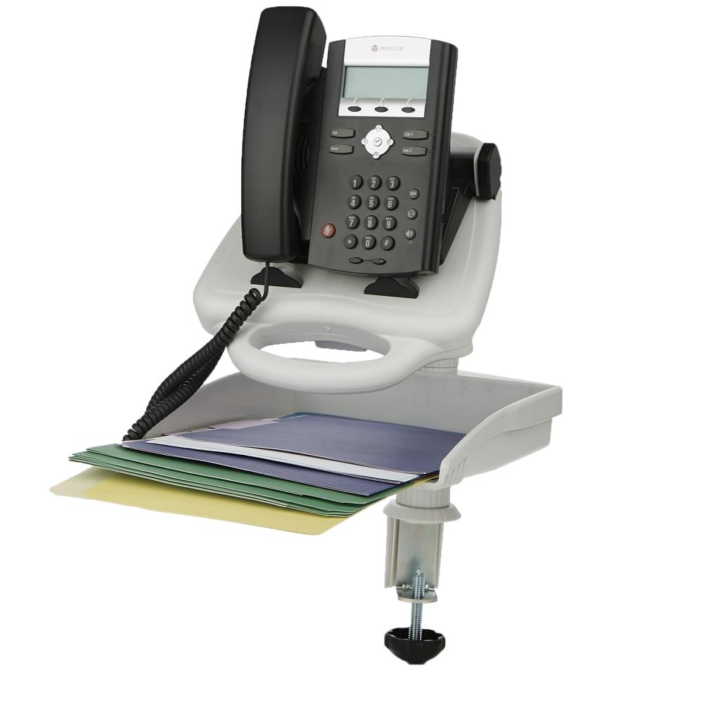 Telephone Stand, 1 Layer Tray Mind Reader PHOTRAY-WHT Ergo-Comfort Adjustable 
