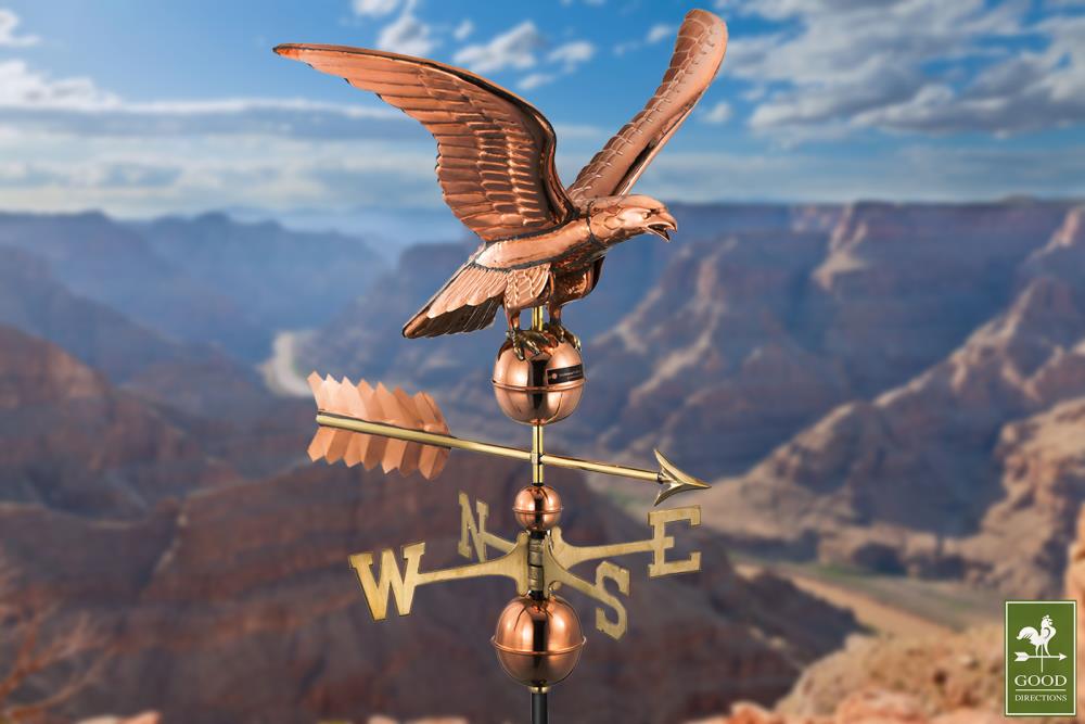 Good Directions Polished Copper Roof Mount Smithsonian Eagle Weathervane In The Weathervanes