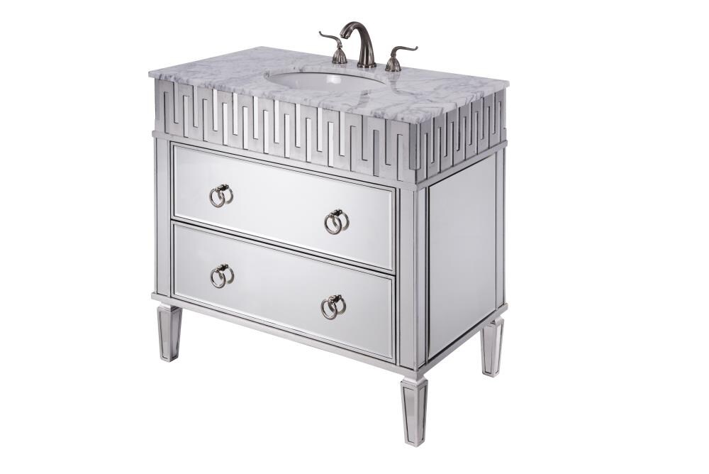 Elegant Decor First Impressions 36in Clear Undermount Single Sink