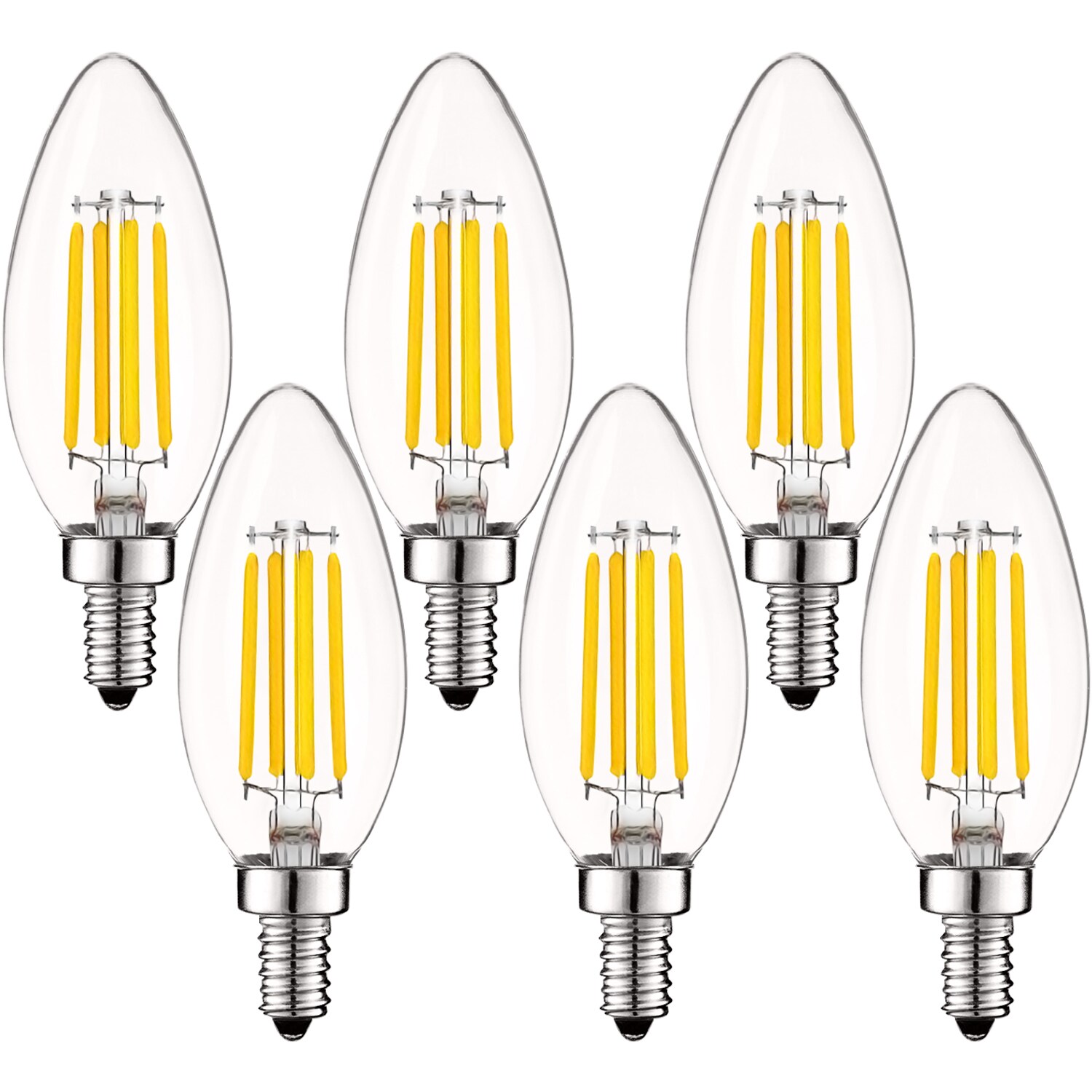10 x Searchlight Pack 4W E14 LED filament candle Light Bulbs WARM WHITE