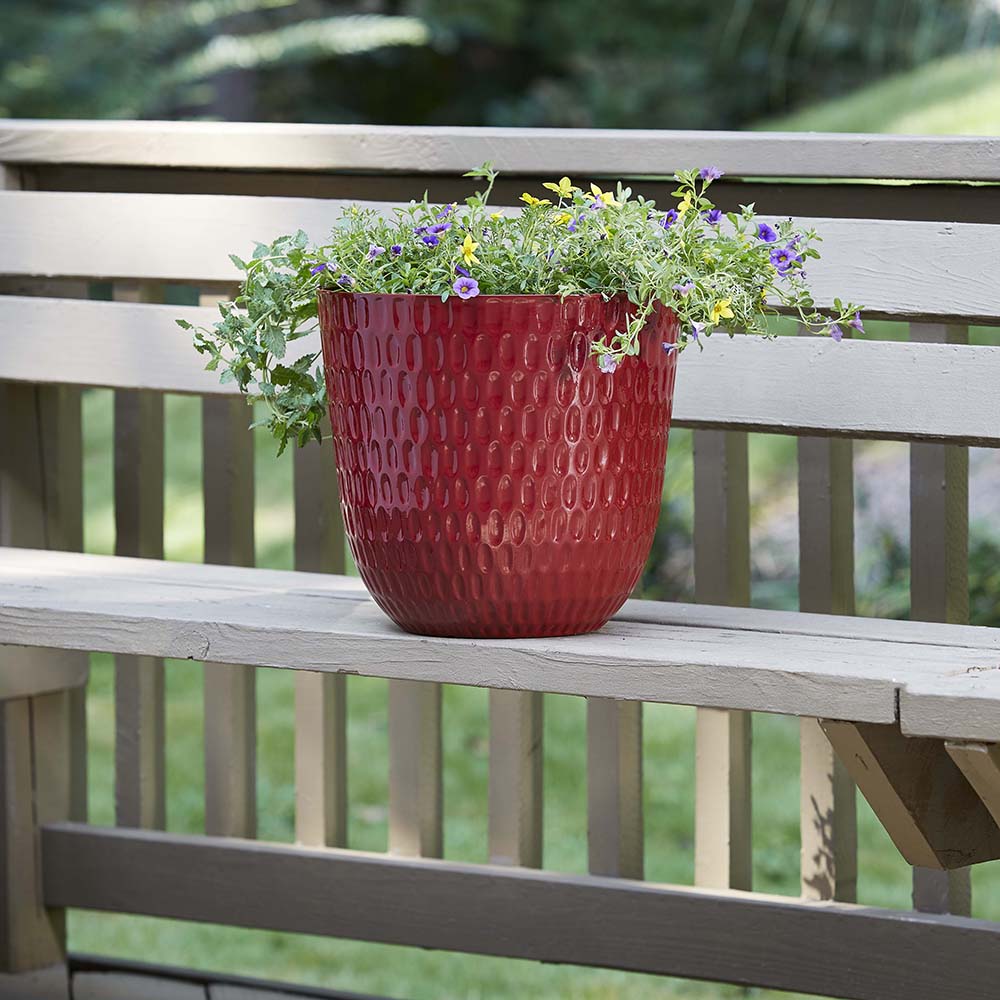 roth 13-in W x 12-in H Apache Red Resin Planter allen