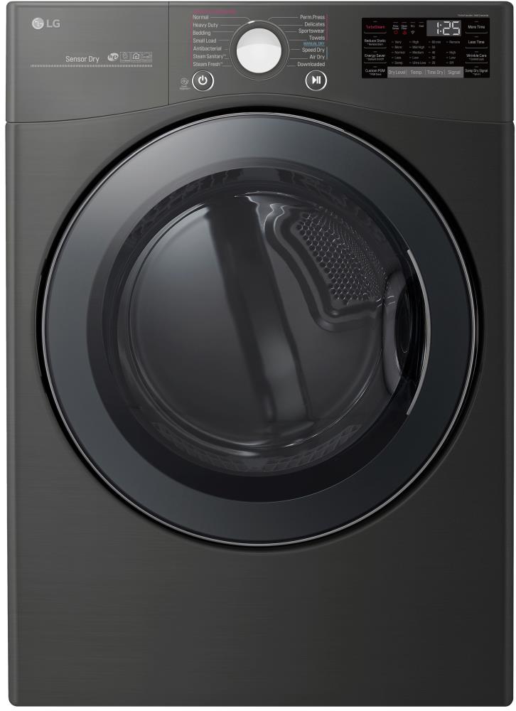 LG TurboSteam Smart Wi-Fi Enabled 7.4-cu Stackable Steam Electric Dryer Steel) ENERGY STAR at