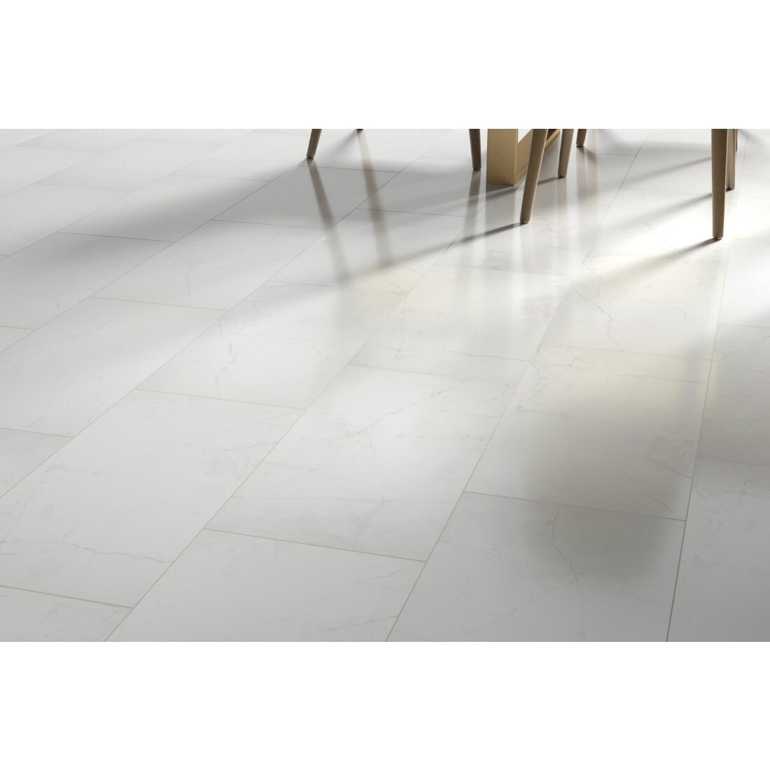 Emser 8-Pack White 12-in X 24-in Polished Porcelain Stone Look Floor ...